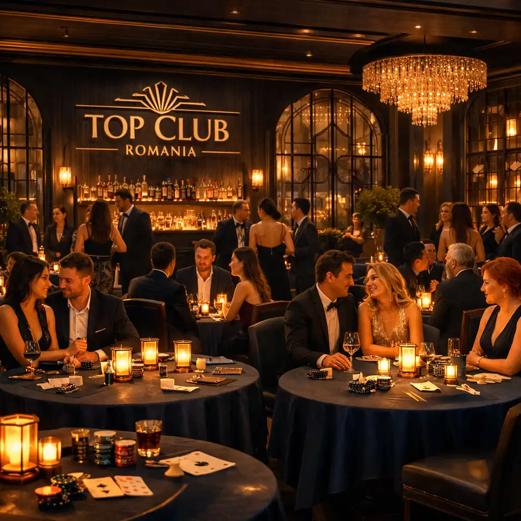 Elegáns, sötétkék-arany hangulatú tematikus vacsora a Top Club Romania-ban